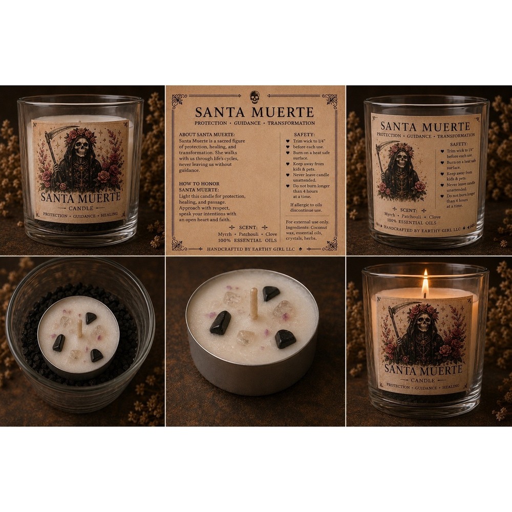 Santa Muerte Tea Light Candle Set